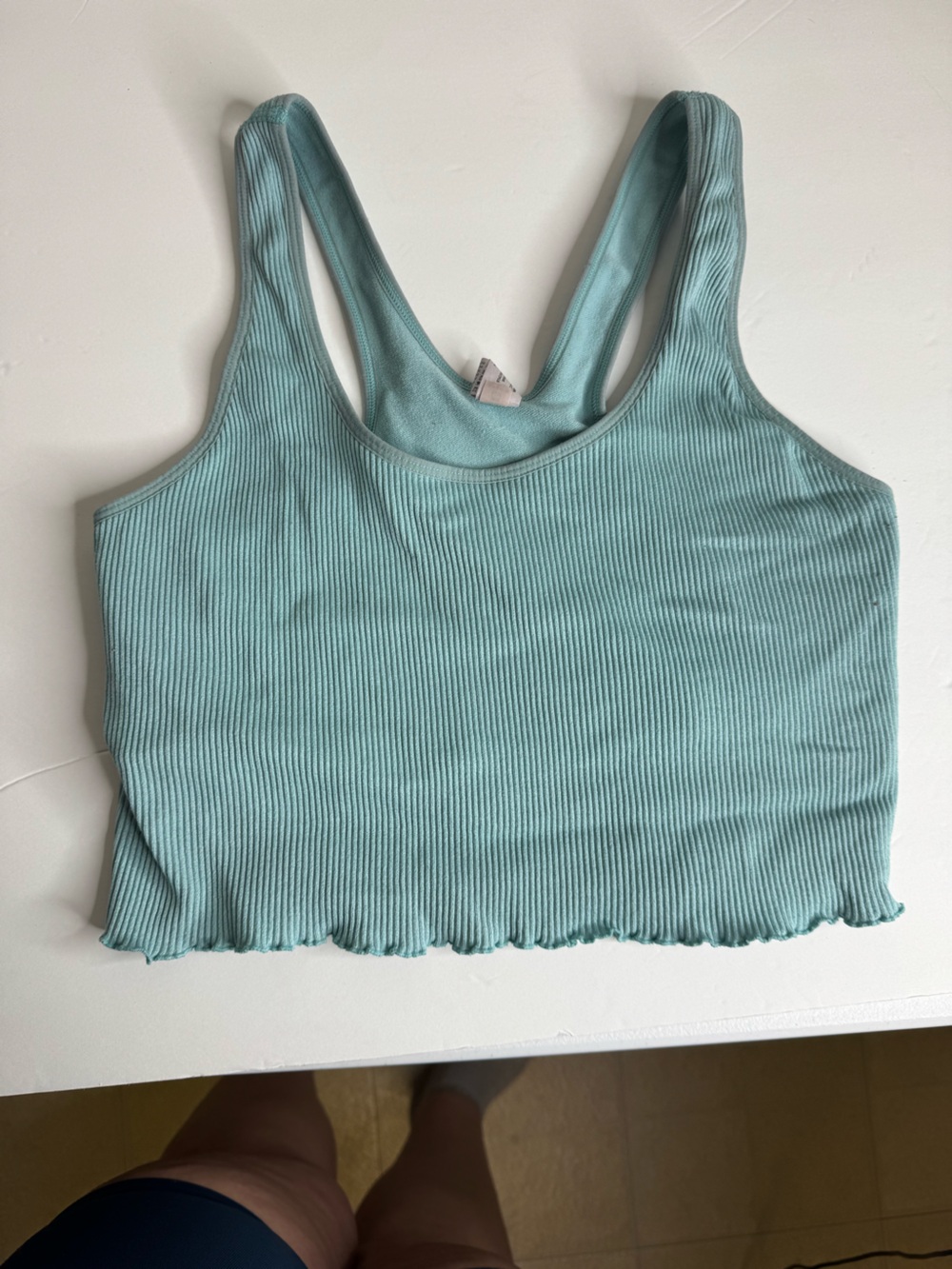 90 Degree By Reflex Ribbed Racerback Tank - Aqua Blue